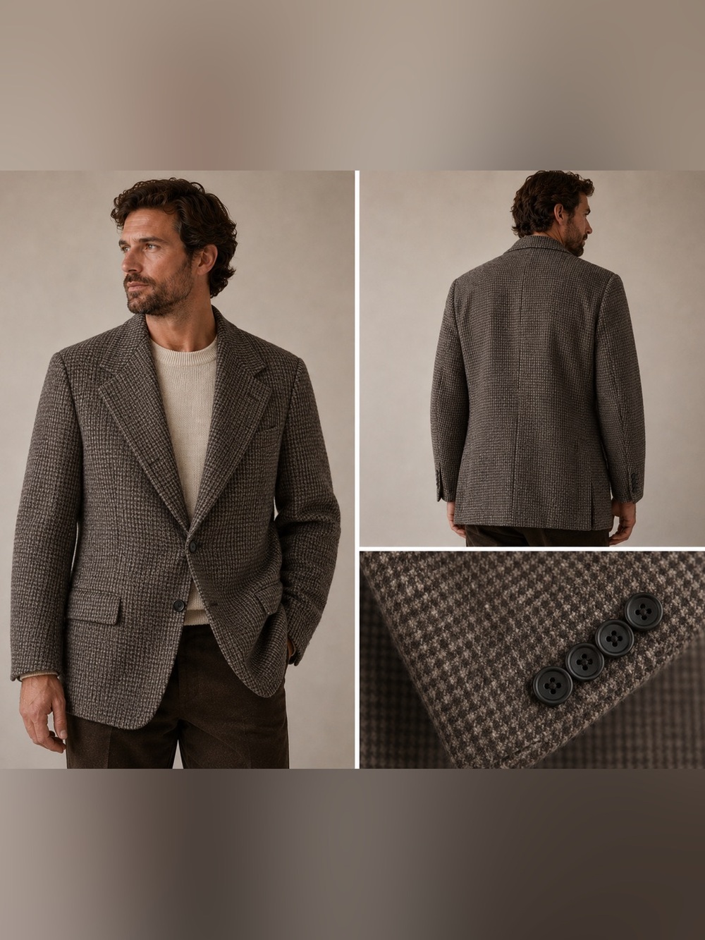 NWOT Vintage The J. Peterman Wool Havana Blazer Sport Coat 44R Brown Made in USA